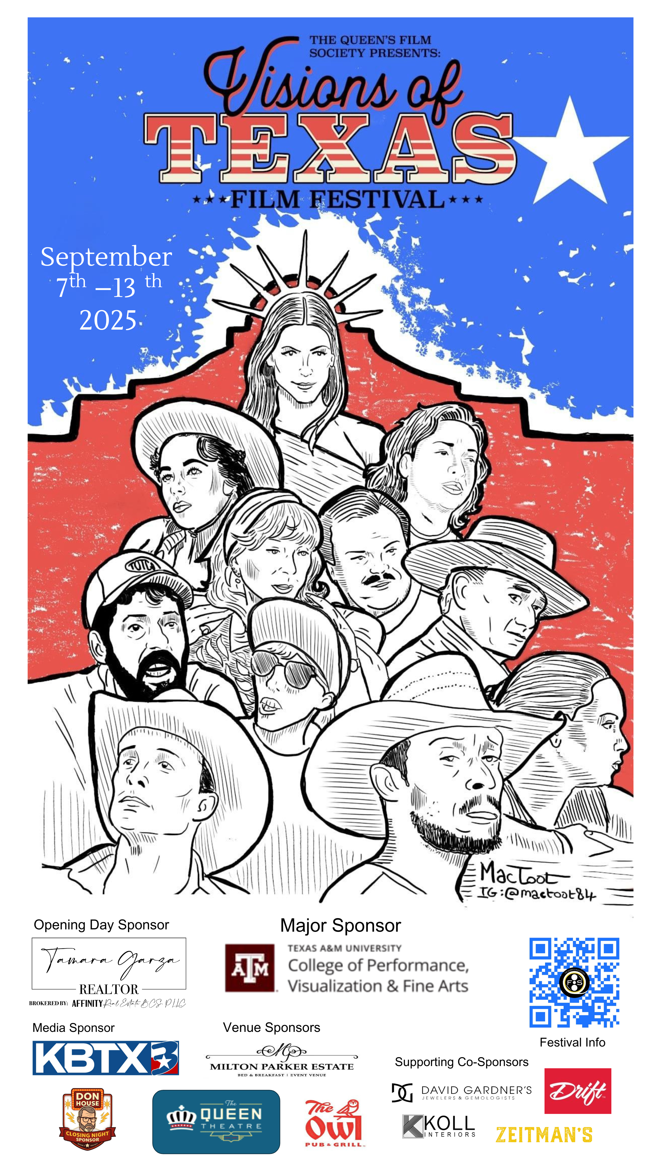 Visions of Texas Film Festival with the Queen's Film Society in Bryan TX