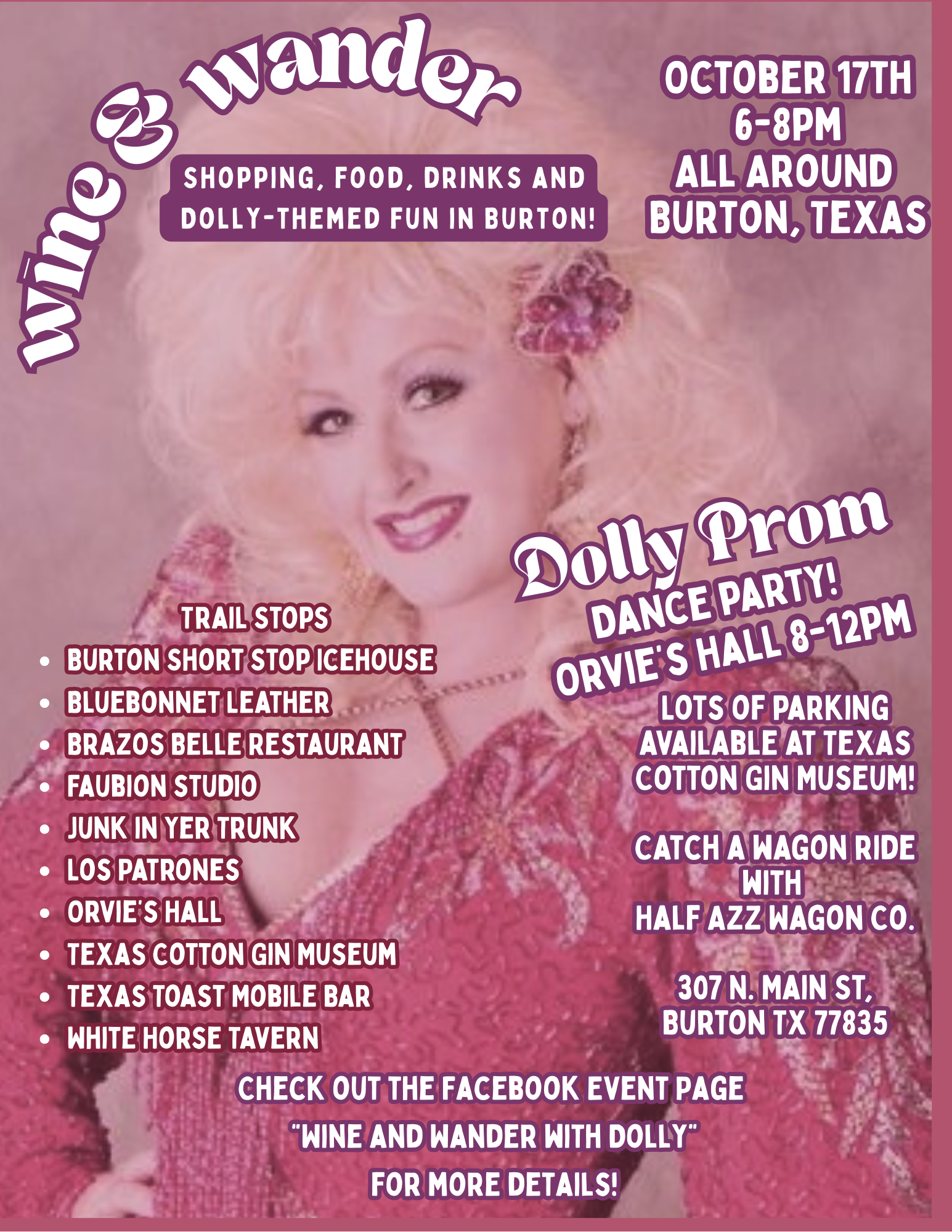 Texas Cotton Gin Museum Wine and Wander with Dolly