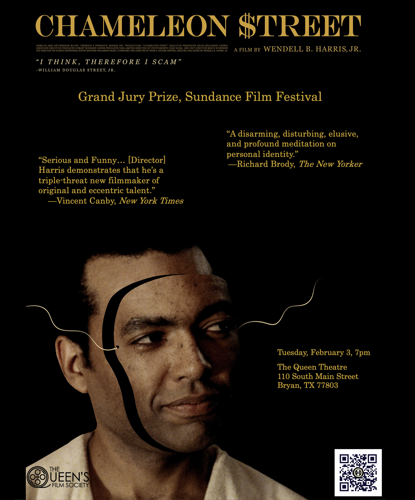 Screening: Chameleon Street the Queen's Theatre Alliance